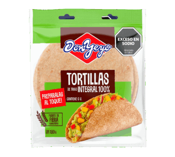 TORTILLAS DE TRIGO INTEGRAL  X 6 UN. X 180 GR